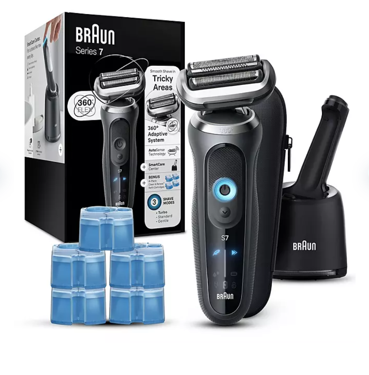 Braun Series 7 360 Flex Waterproof 3-Speed Men's Electric Shaver Kit 7189cc - Bellso